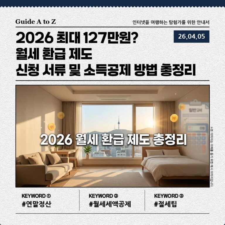 2026년 월세 환급 제도 신청 및 소득공제 방법 안내 썸네일 이미지
