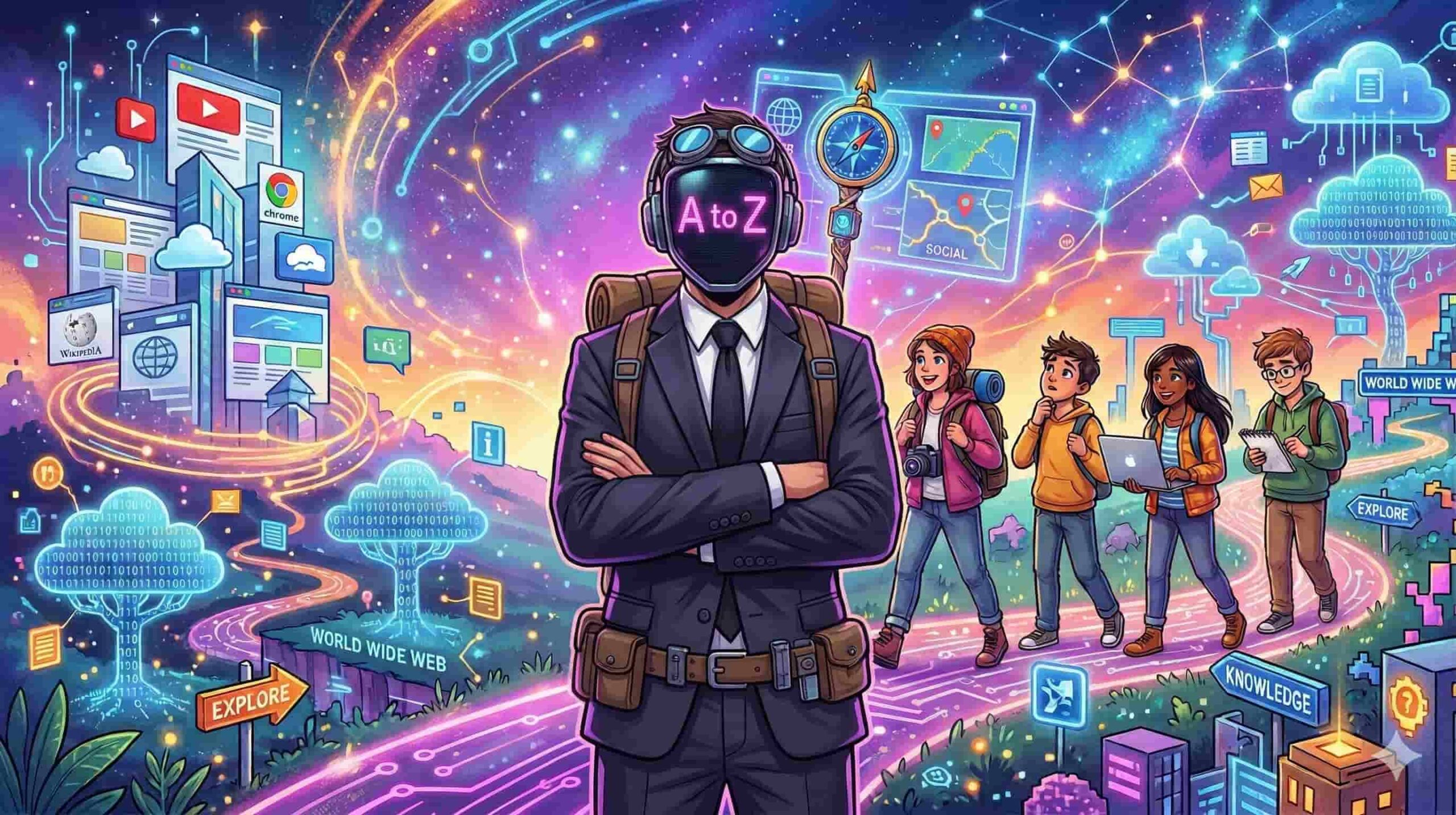 인터넷을 여행하는 탐험가를 위한 가이드의 모습