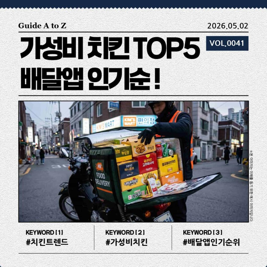 다양한 브랜드의 치킨이 배달 가방에 담겨 있는 고화질 이미지