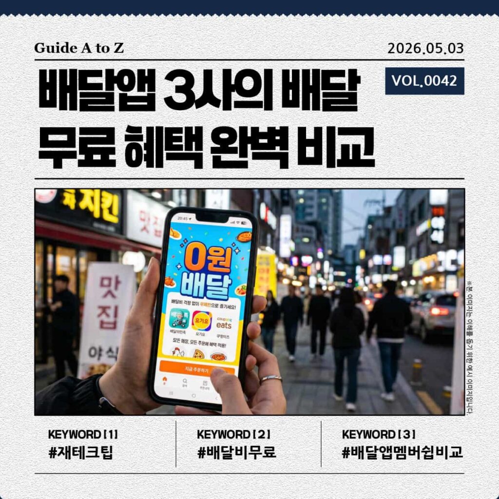 각 배달앱의 로고와 '0원 배달' 문구가 강조된 스마트폰 화면 이미지