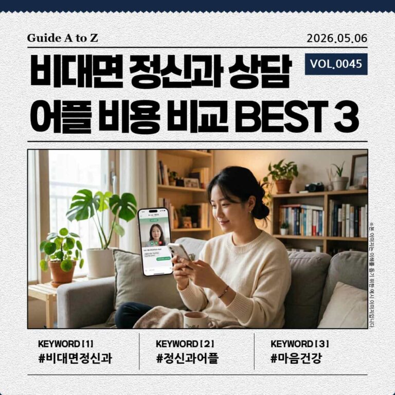 비대면 정신과 상담 어플을 사용하는 사용자 모습의 이미지