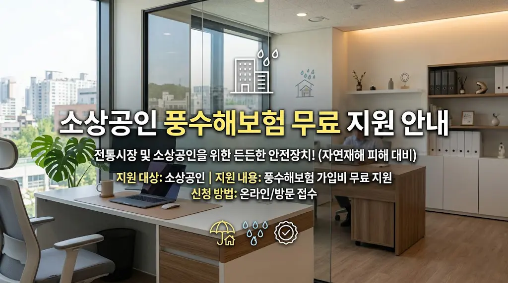 소상공인 자영업자 풍수해보험 무료 가입 안내에 관한 이미지